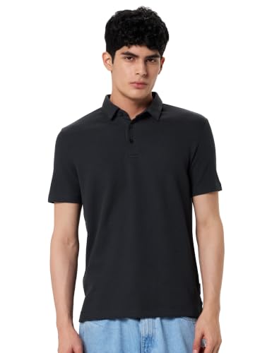 Image of Van Heusen Solid Polo T Shirt for Men | Premium Cotton | Waffle Knit Textured | Regular Fit | Elegant Style | Casual Wear