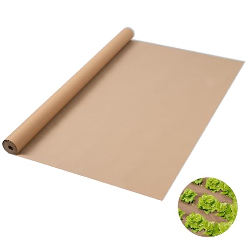gjkldcvb 4 x 50 Ft Biodegradable Paper Weed Barrier Heavy Duty Biodegradable Landscape Fabric Garden...