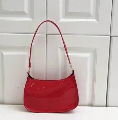 Image of Women's Glossy Shoulder Bag | Mini Hobo Handbag for Girls & Ladies | Stylish Patent Leather Purse for Party & Daily Use