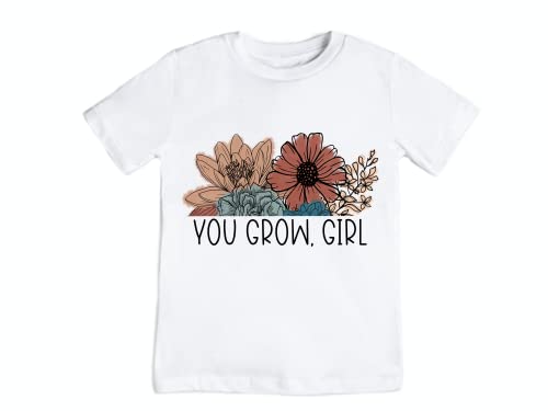 you grow girl shirt girl power toddler shirt girl shirt women empowerment kid baby t shirt (3T, white)2