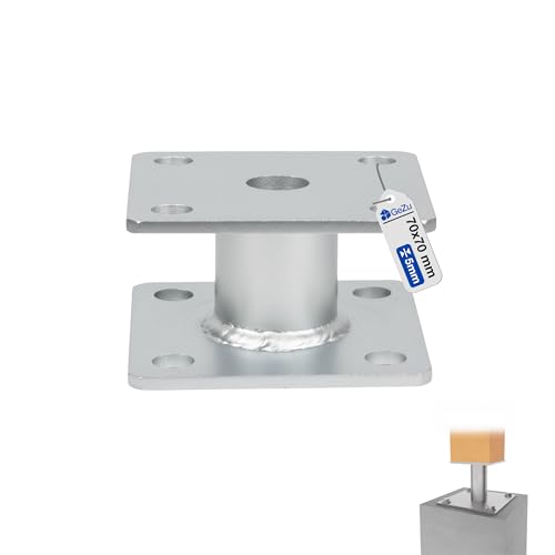 GeZu Impex Support de poteau Galvanisé à chaud 100 x 100 mm platine poteau bois pied poteaux clôture