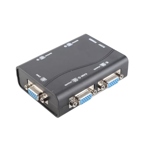 Xiuganpo Répartiteur VGA, 250 MHz 1920 X 1440, Lecteur de Distribution Vidéo 4 Ports pour Ordinateur Portable et TV