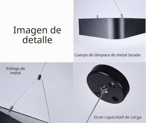 Lámpara de araña LED rectangular para mesa de billar y comedor nórdico 5
