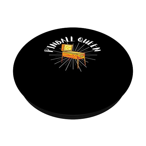 Pinball Machine And Arcade Game Machine - Flipper Queen PopSockets Swappable PopGrip, Black - Image 2