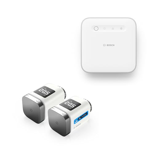 Bosch Smart Home smartes Heizkörperthermostat Starter-Set, 1x Controller II, 2x Heizkörperthermostat II [+M] anthrazit