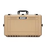 Koah Weatherproof Hard Case with Customizable Foam (28.3' x 16.9' x 7.0' Inch Outer, 25.4' x 13.7' x 6.4' Inner) - Tan