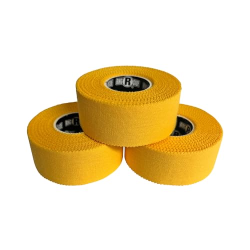 Image of Ringside 1 inch Athletic Trainers Tape, Cotton Kinesiology Tape for Combat Sports, Adhesive, 30 Foot Rolls, Gold, 3 Pack