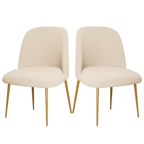 Housse de chaise universelle et amovible pour dossier incurvé de salle à manger