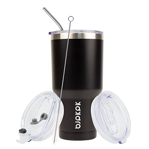 Image of BJPKPK 30 oz Tumbler with Lid and Straw, Insulated Stainless Steel Cup