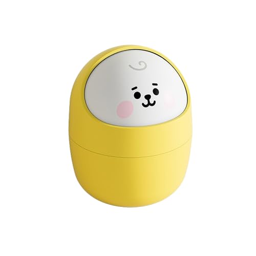 Image of Cortina Corton Design Plastic Small Tabletop Dustbin, Small Waste Bin for Study Table, Office Desk, Bathroom, Kitchen Sink & Washroom (Yellow)