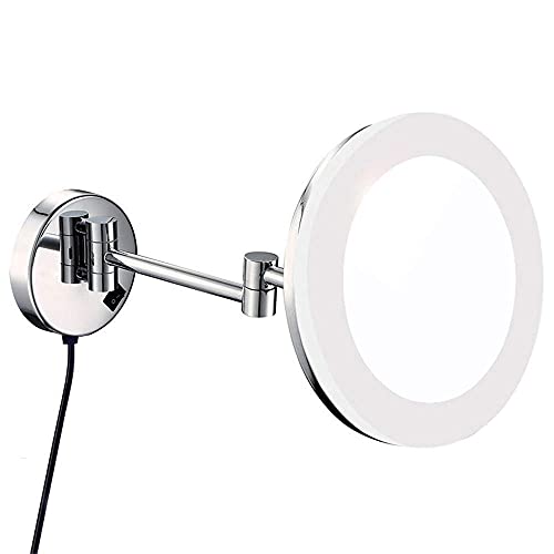 Espejo de aumento de laton JCAKES iluminado con interruptor para pared 2