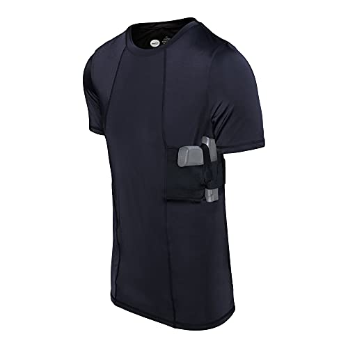 Graystone CCW Holster T-Shirt for Men- Crew Neck Compression Conceal Carry Tactical Clothing