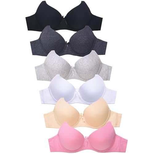 Image of Mamia Women's Basic Plain Bras, Pack of 6