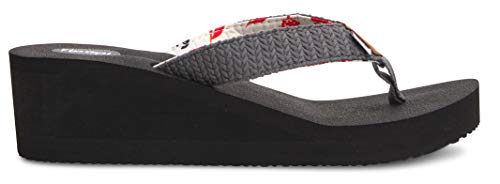 Image of Floopi High Heel Wedge Sandals for Women-Comfort Yoga Mat Footbed for Support, Flip Flop Thong Platforms for Summer