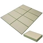 EMOOR Japanese Tatami Mat 140 x 200 cm Natural Igusa Rush Grass (Undyed), Foldable Igusa Mattress, Japanese Futon Floor Sleeping Area Rug, Meditation Yoga Zen