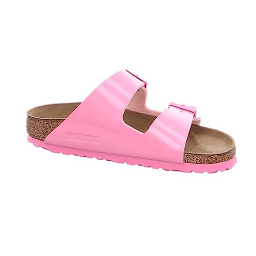 Image of Birkenstock Arizona SFB Mules /Clogs Women Gold Mules Shoes, Candy Pink, 7 US