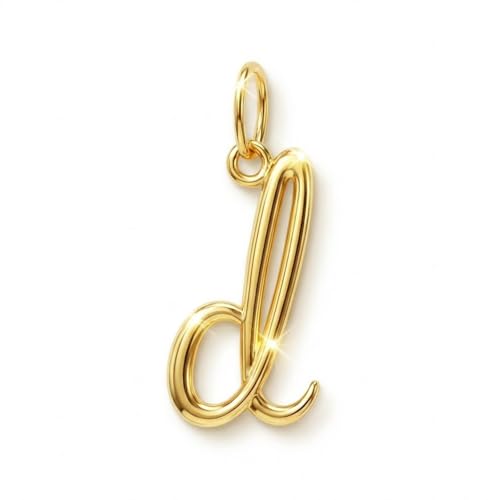 Charm America- Letters A-Z Small Initial Charm For Necklace - 10 Karat Gold -Letter Pendant Necklace for Women - Fashion Jewelry