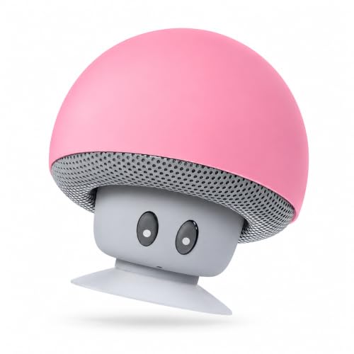 MONTY SOUL - Altavoz Bluetooth Portátil Mini en Forma de Seta - Altavoz Inalámbrico Compacto para Casa y Viaje - Bluetooth 5.3 Portátil con Luces RGB (Mushroom 3W) (Rosa)