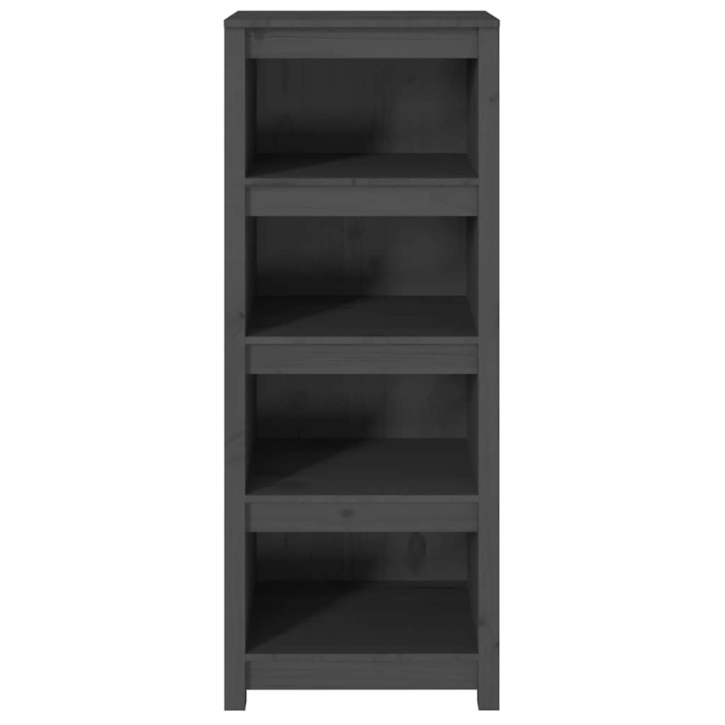 Libreria in pino massiccio, 80 x 35 x 154 cm, grigio, 4 ripiani