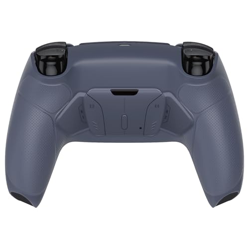 eXtremeRate Sterling Silver Rubberized Grip Programable RISE4 V3 Remap Kit for PS5 Controller - BDM-030 040 050, Upgrade Board Redesigned Bottom Shell 4 Back Buttons