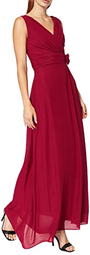 Swing Damen Maxi-Kleid mit Zierblume, Gr. 40, Rot (braunrot 620)