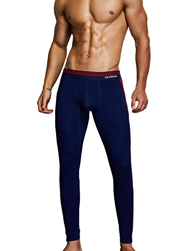 SEOBEAN Mens Low-Rise Underwear Pants Long John Cotton