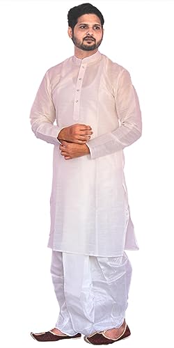 Image of Om Shubh Mangalam Men's Silk Ethnic Wear Dhoti Kurta Set For Wedding