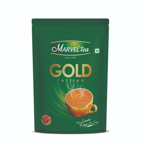 Image of Marvel Tea Gold Pattian Premium Assam CTC Tea 1kg | Blend of Extra Long Leave of Assam & Darjeeling | Strong & Refreshing Black Milk Tea | Rich Flavour | Daily Chai, Everyday Family Value Pack