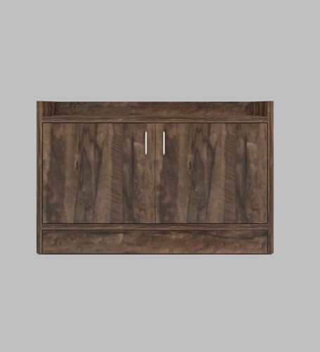 Image of SPECIALITY PANELS 2 Door Shoe Rack with Cushion | 2 Door Shoe Cabinet with Storage Bench | Shoe Organizer for Entryway Home Living Room | 75 x 49 x 37.5cm Storage | DIY Assembly | Walnut Brown Finish