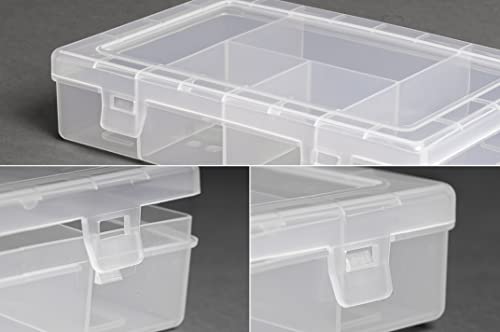 hünersdorff Sortimentskasten PP-Eco Mini mit 5 Fächern | stabile Sortierbox für Schrauben und andere Kleinteile | feste Facheinteilung | transparent, Durchsichtig