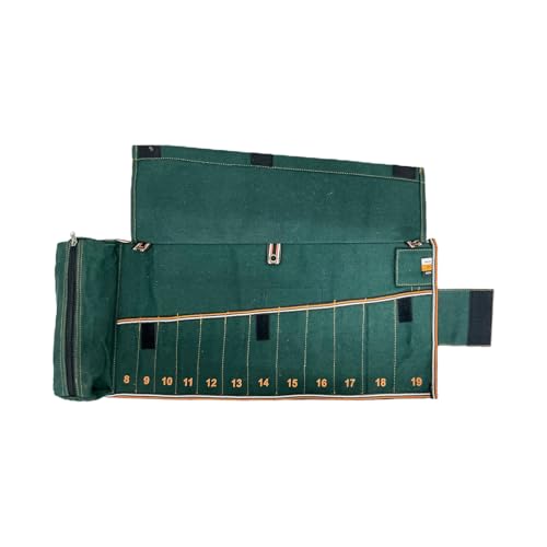 Image of Wrench Organizer Roll-Up Pouch, 12+1 Pockets, Recycled Canvas Tool Roll