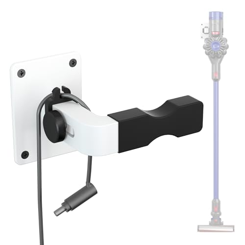 Image of Shark Vacuum Cleaner Wall Mount with Clip Mini Shark Cordless Vacuum Stand Compatible for Shark IX141 IZ562H IZ682H IZ361H IZ462H IZ163H IZ363HT IZ483H and V7 V8 V10 V11 V12 V15 (White+Clip)
