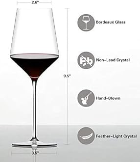 Ash & Roh® Red Wine, Cut Wine Glasses - Pack of 4,350 ml