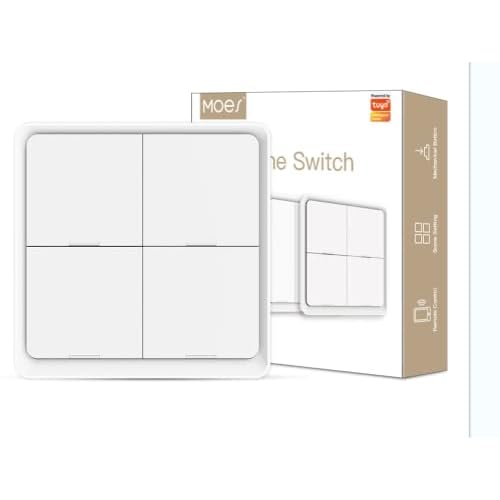 MOES Scene Switch, ZigBee Wireless 12 Scene, Mechanical Push Button Battery Powered, Smart Home Automation Scenario Switch for Tuya Smart Devices, Req