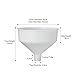 The Large-Diameter White Plastic Funnel, Specially Designed for Industrial Factories, Thickened and Durable (26 * 4.4 * 19.4cm, OD*Pipe Diameter*Total Height)