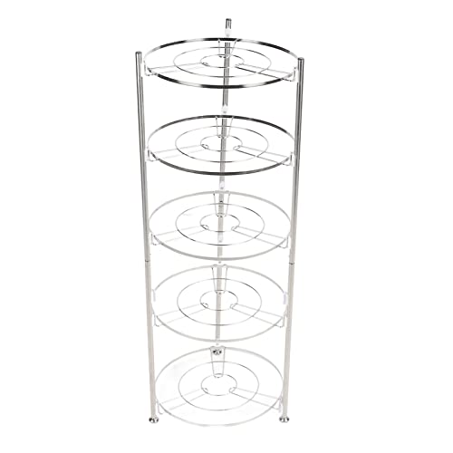 ANKROYU 5 Tier Kitchen Pot Rack Stainless Steel Space Saving Organizer Shelf Stand for Cookware Dishes Pans Storage in Kitchen Bathroom Hallway
