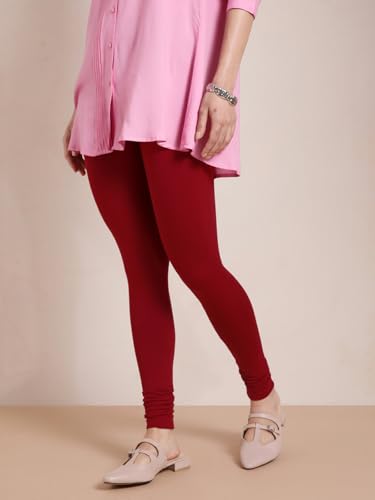 Image of TWIN BIRDS Tailored Cut and Classic Fit Super Stretchable Elastane Fabric Churidar Leggings for Women