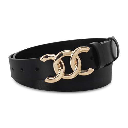 Image of Aurolran Women's Leather Belt with Buckle - Ideal for Dresses, Jeans, and Coats