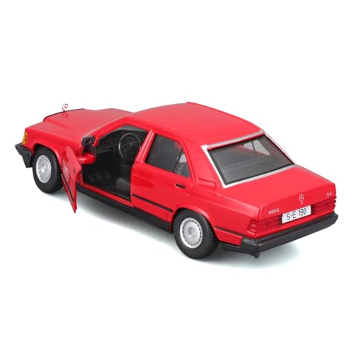 Mercedes-Benz 190 E 2.6 rojo 1:24 modelo diecast miniatura 3
