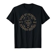 Officially licensed Sons of Anarchy merch. Ride free or die with the outlaw motorcycle club SAMCRO. Show off your favorite 2000's TV show in this unique biker inspired gear. Perfect graphic apparel for fans of 2000's Shows, Biker Shows, Motorcycles, ...
