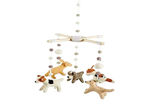 Image of Mud Pie Baby Nursery Puppy Mobile, Multi-Color, 21 1/2" x 10" Dia