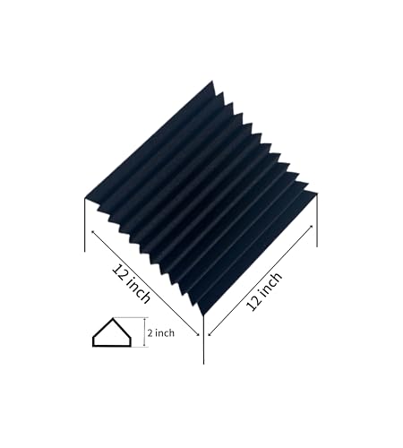 12 pack soundproof wall panels,Sound Absorbing for Studio,12"*12"*2" inch Acoustic Panels, high-Density Fireproof sound proof panels for walls(Black) - Image 3