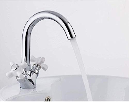 Robinet d'évier de salle de bains chromé mélangeur eau chaude et froide