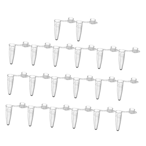 VILLFUL 2000 Pcs Laboratory Centrifuge Vials Dropper 0.2 Microcentrifuge Graduated Microcentrifuge Test Tubes White Plastic