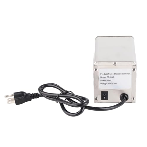 Barbecue Motor, 110V Stainless Steel Electric BBQ Rotisserie Motor Roaster Spit Rotisserie Motor BBQ Grill Roaster for Family Dinners Outdoor Barbecues (US Plug 110V)