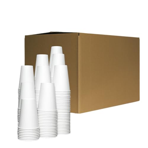 [3000 pcs] Gobelets Jetables 220ml blanc en papier carton de qualité supérieure, Tasses Jetables 7.5oz pour boissons chaudes et froides, verre jetable pour...