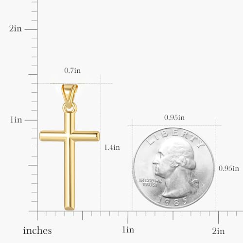 Cross Necklace Gold Cross Necklaces for Women 14K Gold Figaro or Mariner Chain Necklace for Women Hypoallergenic Faith Pendant Womens Necklace2