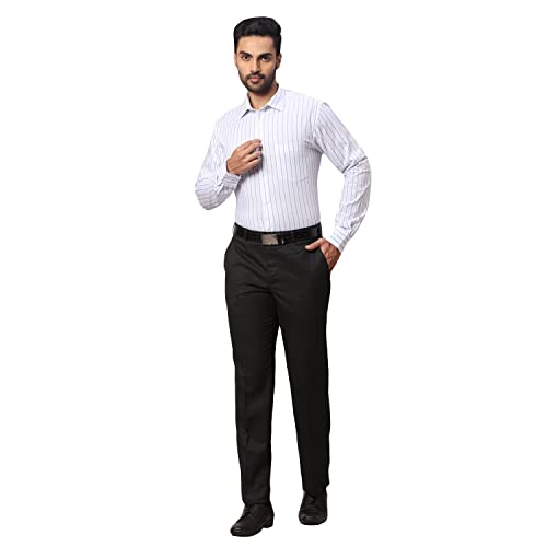 Image of Park Avenue Men's Pure Cotton Solid Pattern Slim Fit Semi Cutaway Collar Full Sleeve Formal Shirt