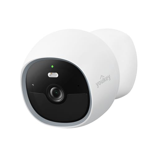 youkey Magnetic Indoor Security Camera Wireless, 2K Battery Powered Camera, No Subscription,...