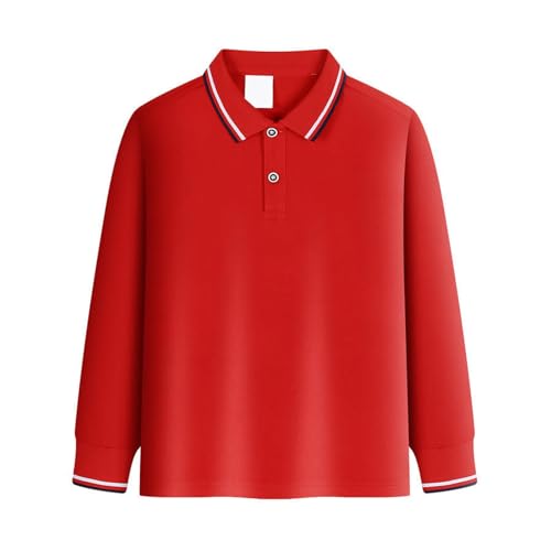 Kids Polo Shirts Long Sleeve School Uniform for Boys Girls